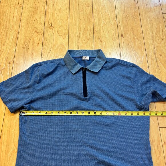 Luciano Barbera Cotton 1/4 Zip Collared Polo Shirt Blue Italy Men's Size Large - Picture 4 of 7